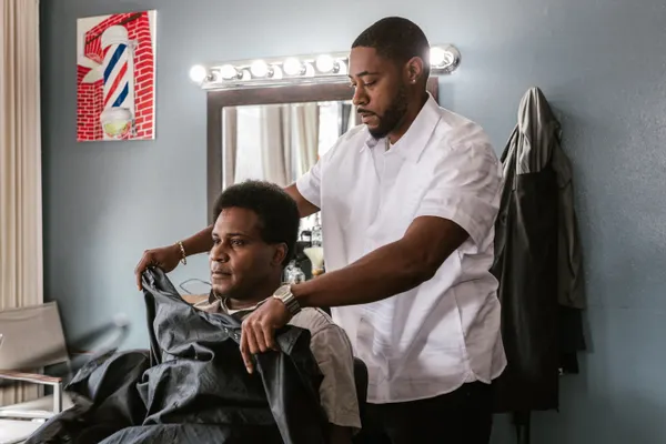 Client in the barber chair