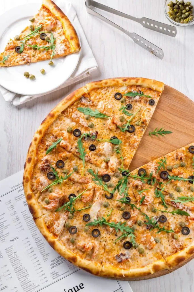 Stone-baked margherita pizza