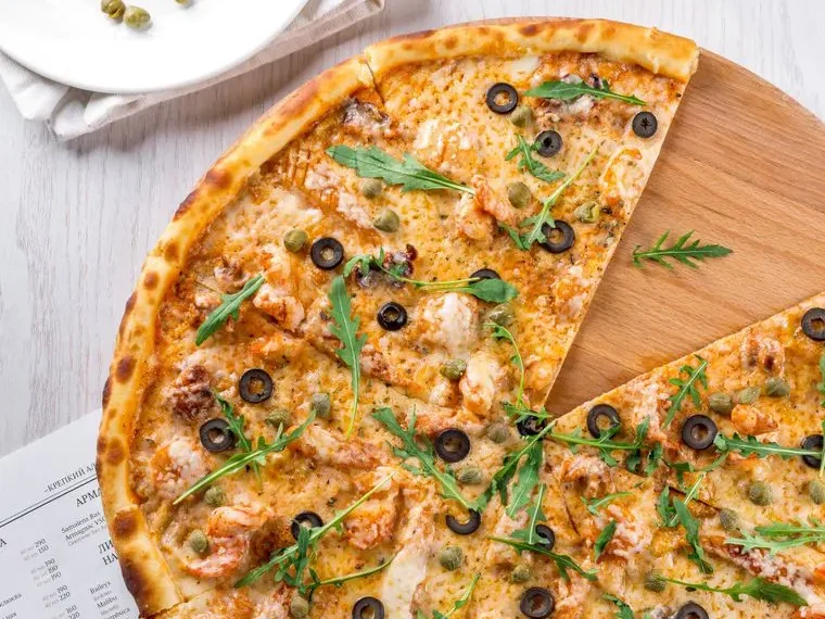 Stone-baked margherita pizza
