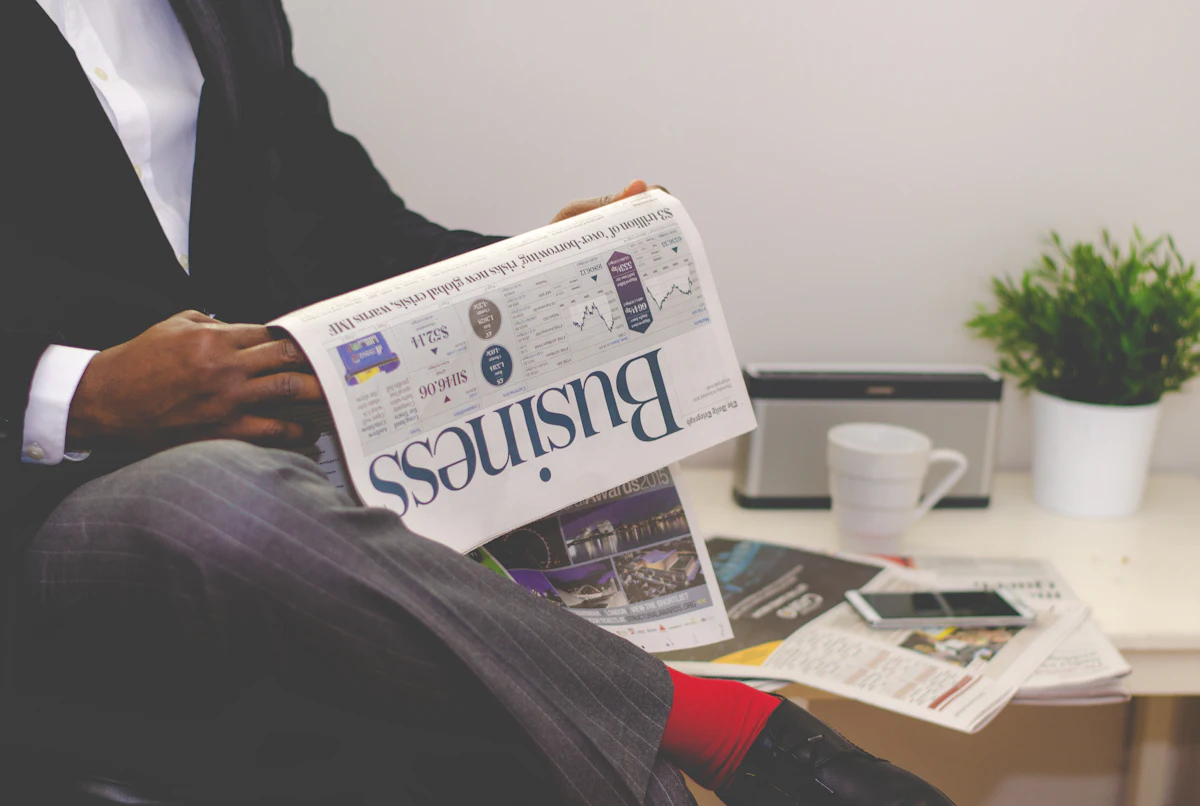 Client reviewing market pages ahead of an advisory meeting