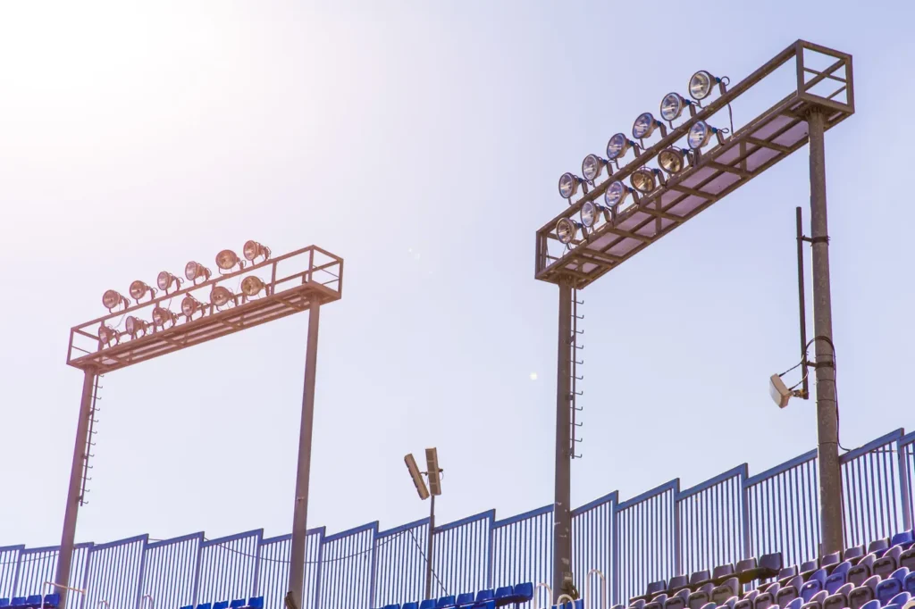 Floodlights over Maplewood Park stadium