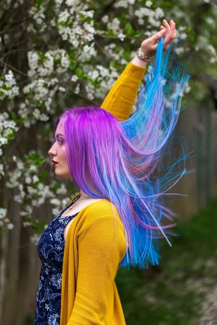Lavender and blue pastel hair