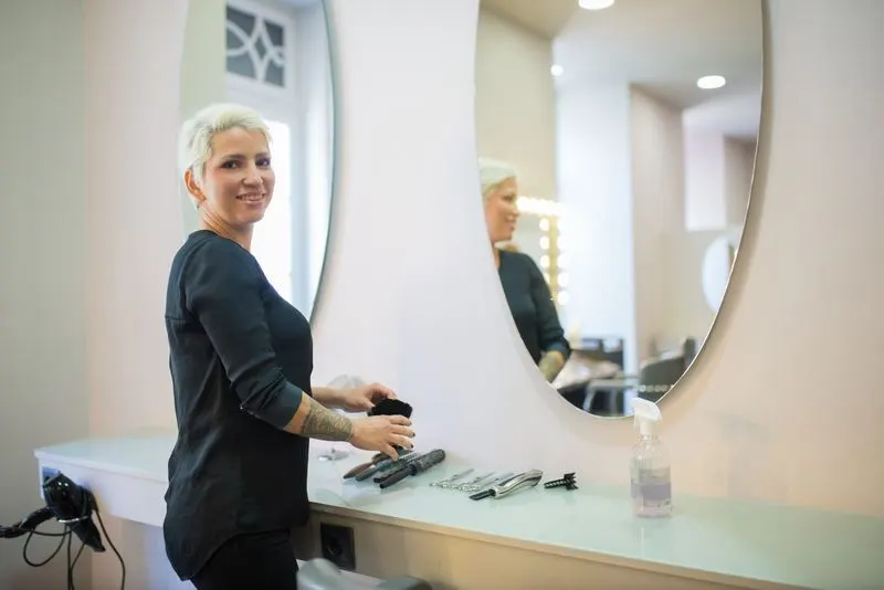 Emma Collins in the salon