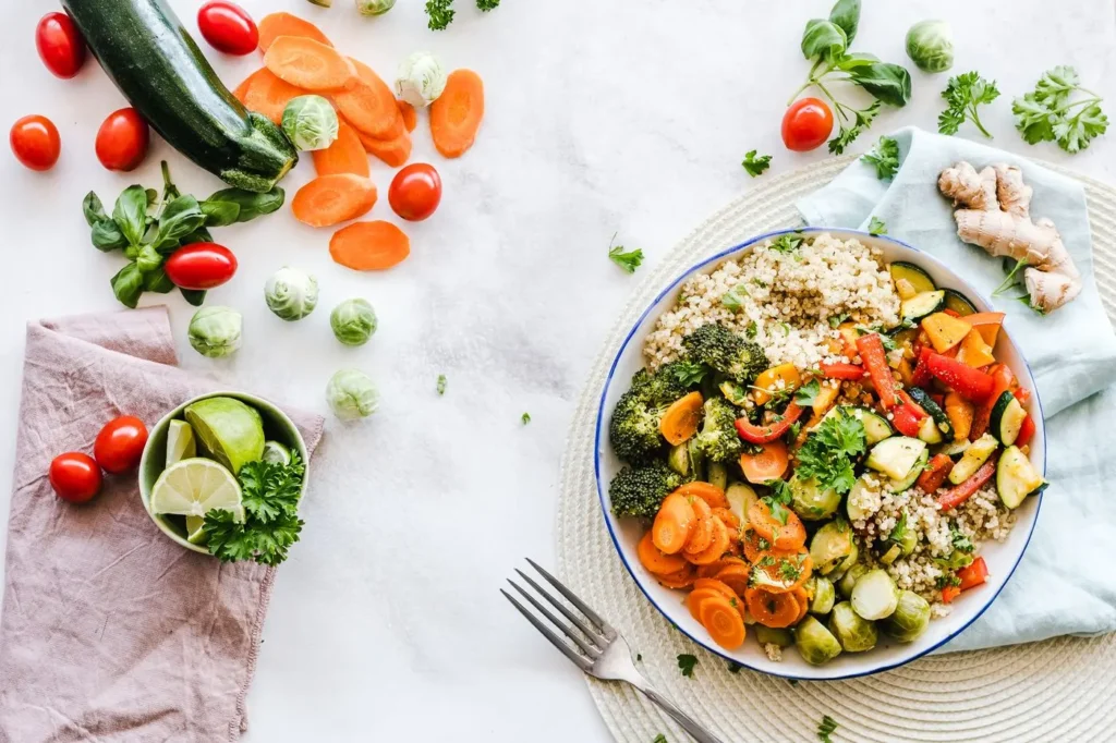 Fresh lunch bowl from the homestay kitchen