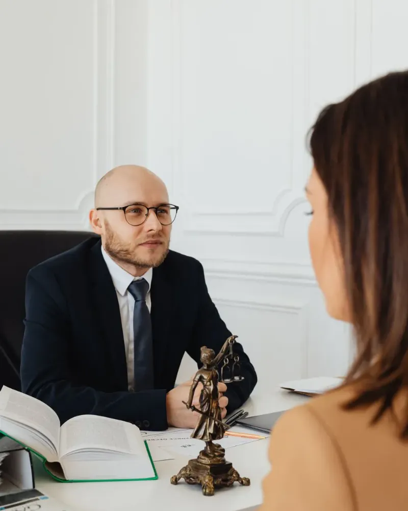 An SWP attorney consulting with a client