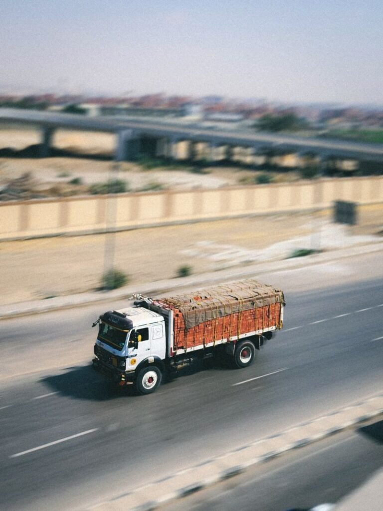 Cargo truck on a highway