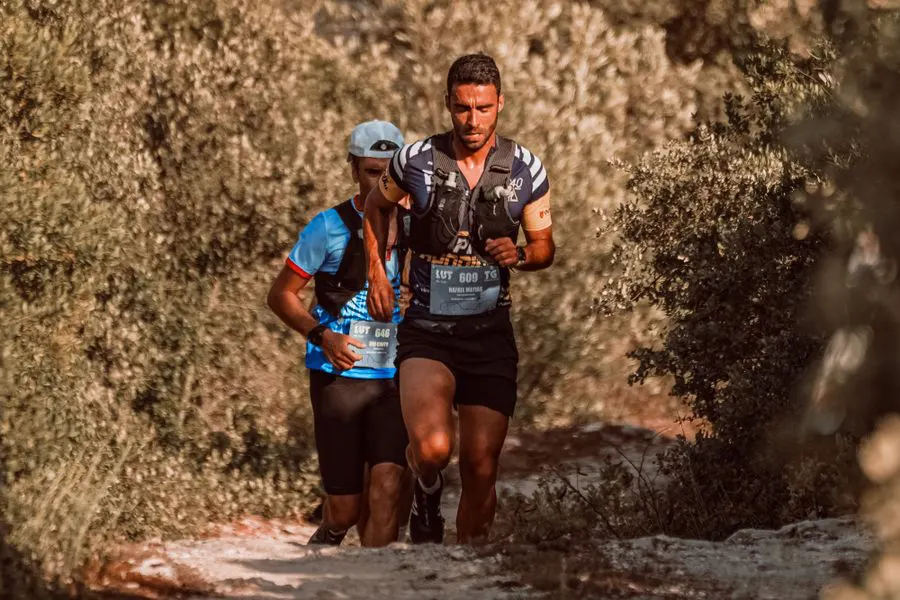 Runners on the forest stretch of the route
