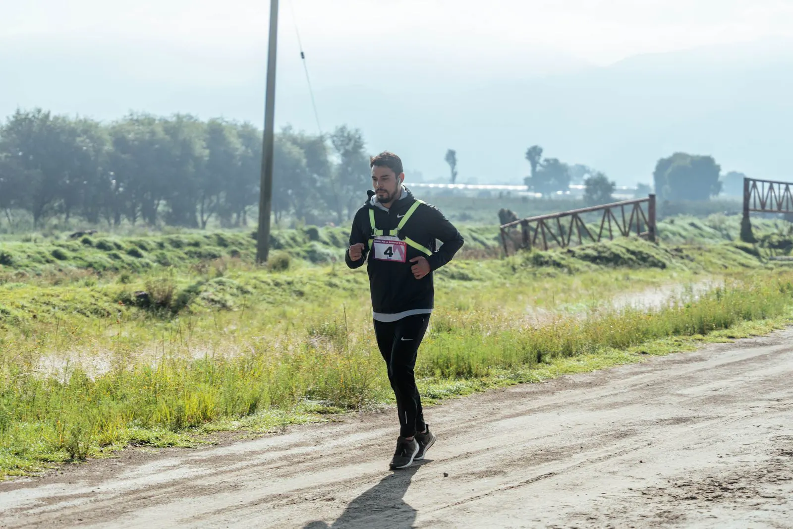 Runner training on a rural path