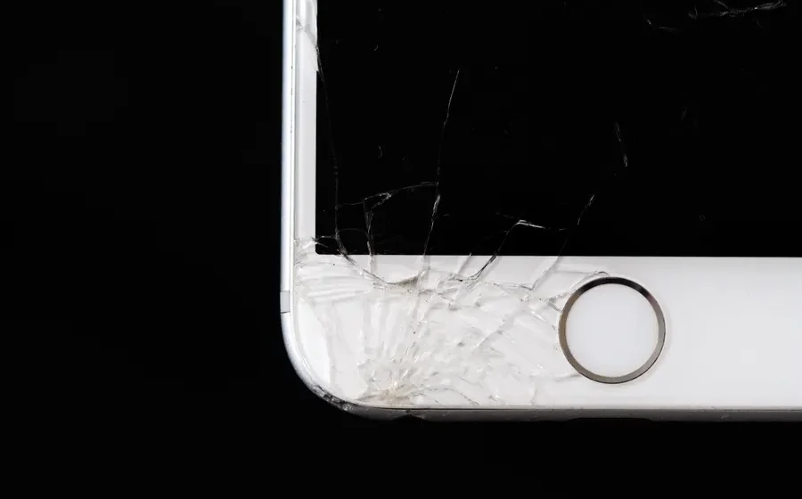 Cracked smartphone screen