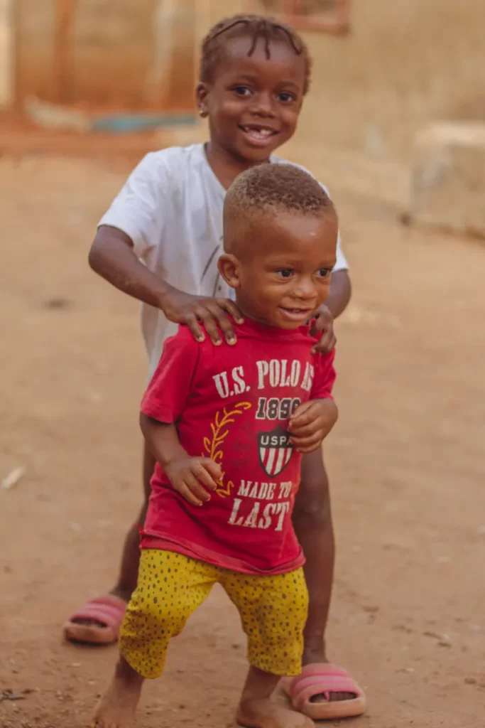 Children running outside