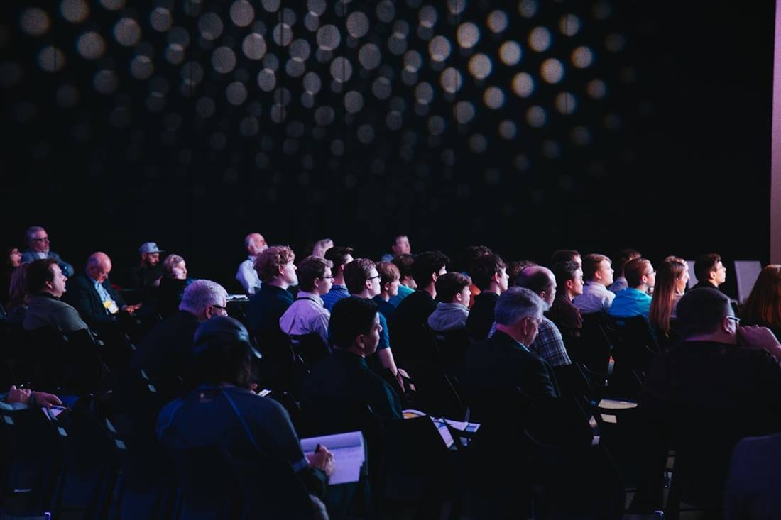 Audience during a live broadcast