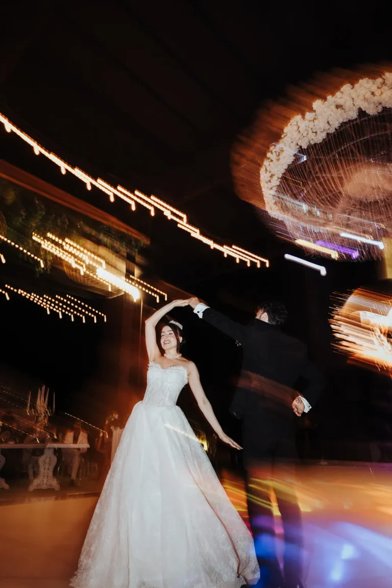 First dance under twinkling lights