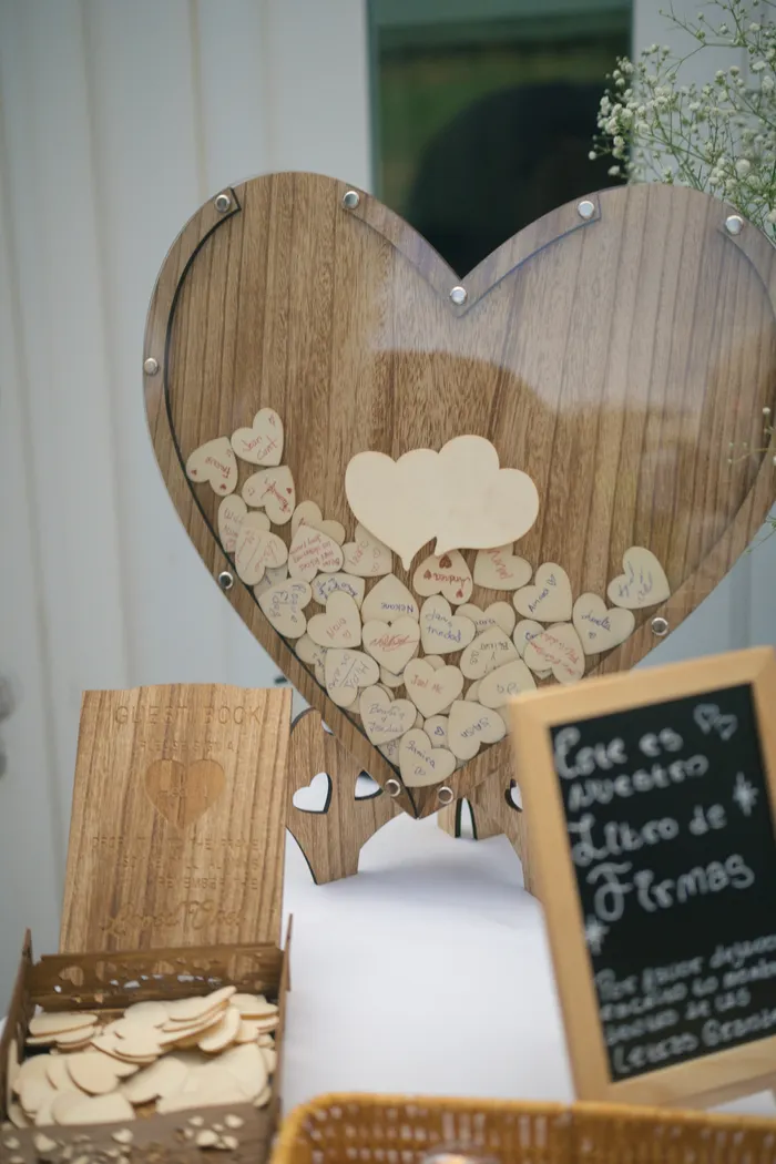 Wooden heart guestbook