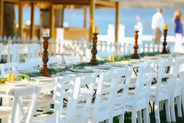 Seaside wedding reception