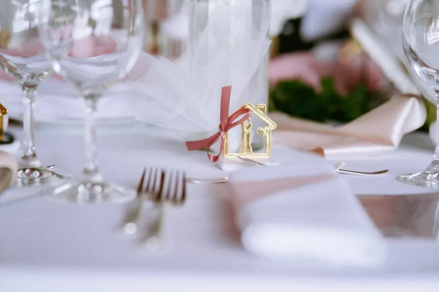 Wedding table with glassware and cutlery