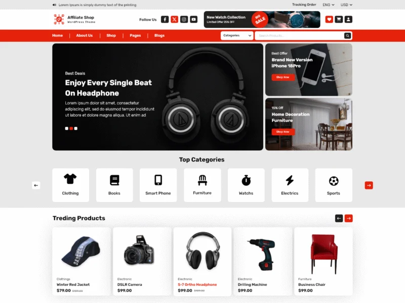 10 Best Affiliate Marketing WordPress Themes (Free & Premium) 1 Affiliate Store free WordPress theme for affiliate marketing
