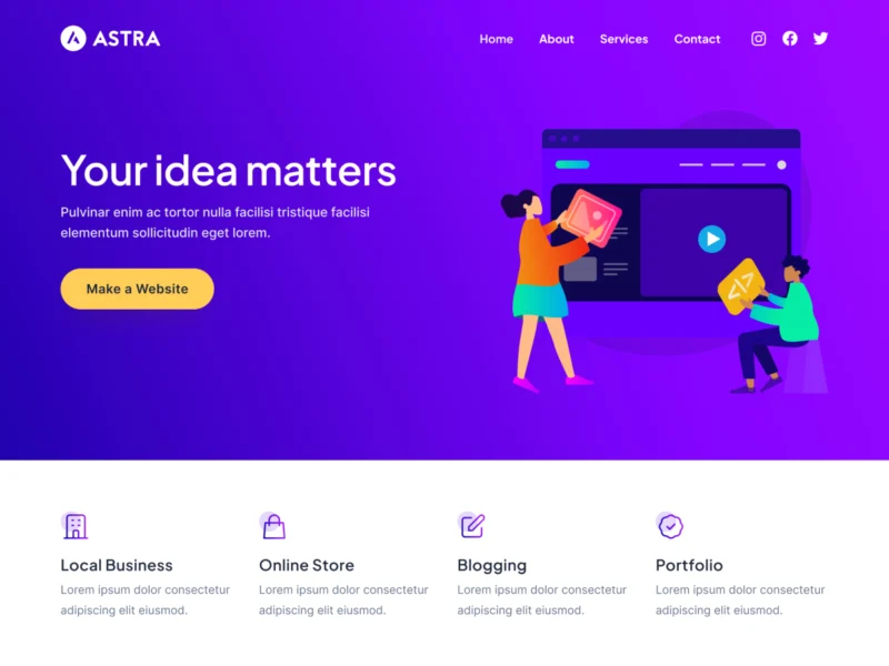Home 26 Astra free WordPress theme for blogs