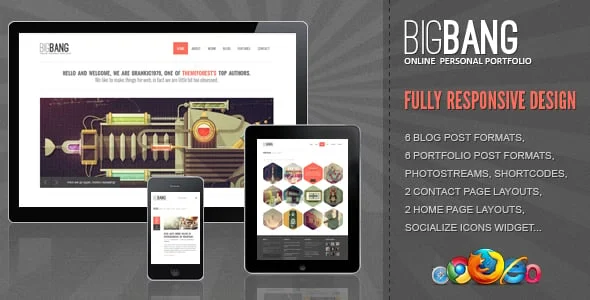 11 Best WordPress Themes for Portfolio (Free & Premium) 11 Bigbang budget portfolio WordPress theme preview
