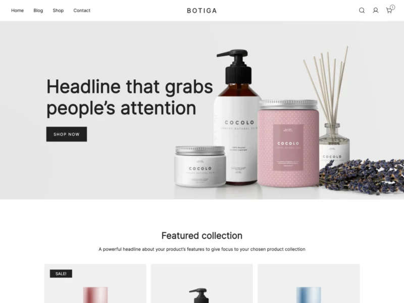 Botiga free ecommerce website theme for WordPress