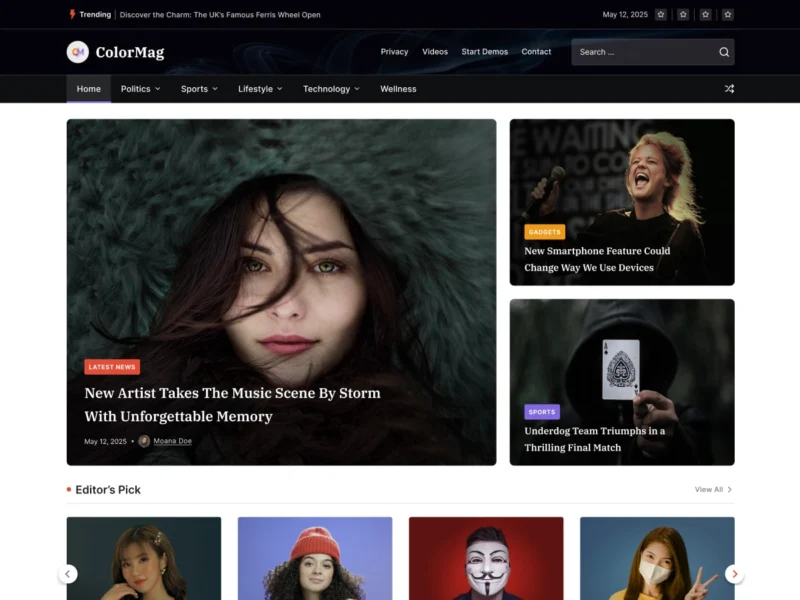 ColorMag free news theme for WordPress magazine sites