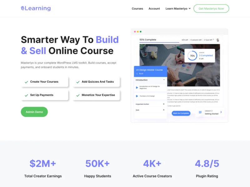 10 Best LMS WordPress Themes (Free & Premium) 1 eLearning free LMS theme for WordPress
