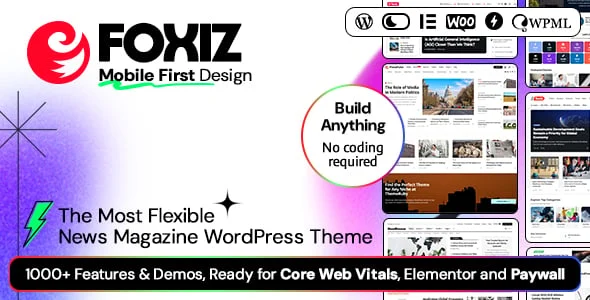11 Best WordPress Themes for Blogs (Free & Premium) 11 Foxiz modern blog WordPress theme preview