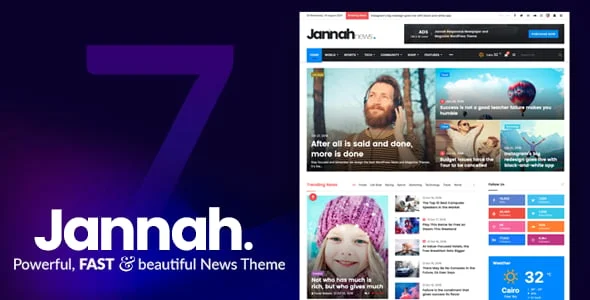 11 Best WordPress Themes for Blogs (Free & Premium) 8 Jannah blog and magazine WordPress theme preview