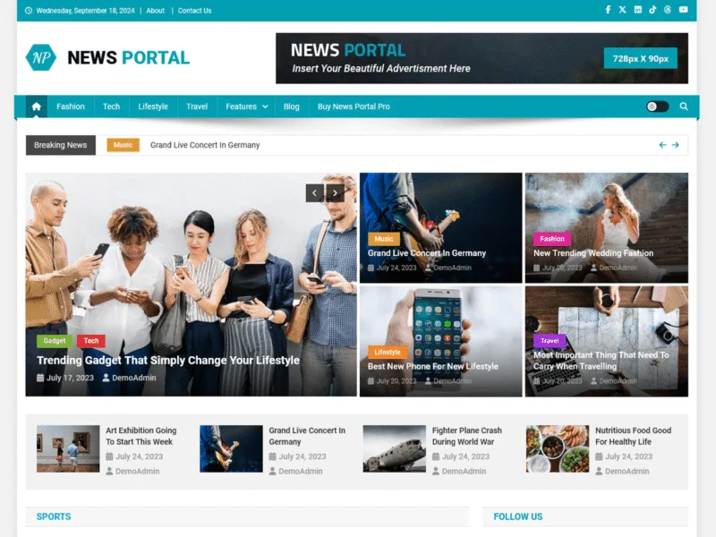 News Portal WordPress theme for news publishing