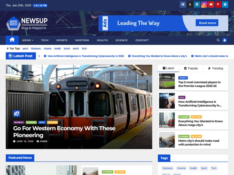 Newsup WordPress theme for news sites