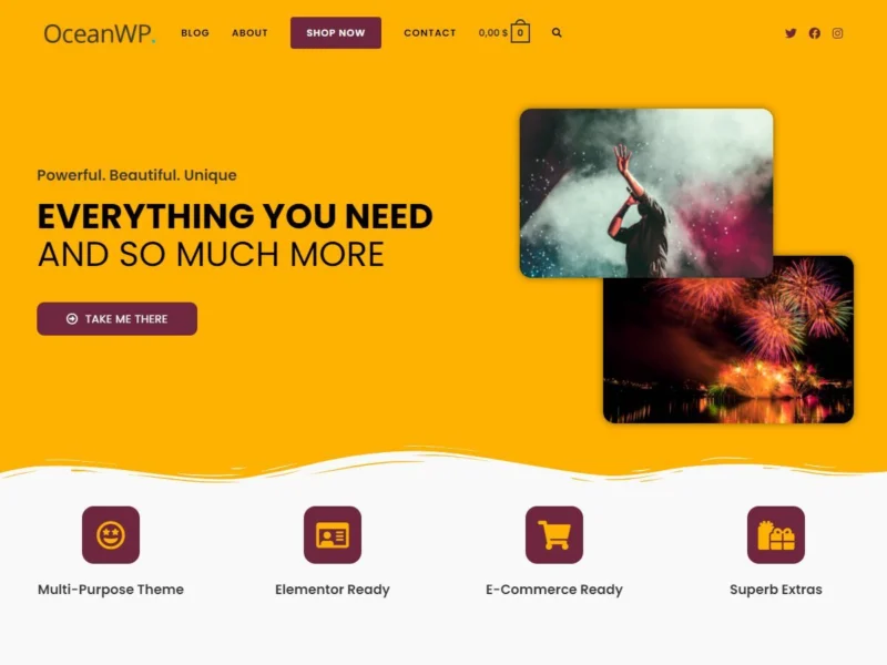 11 Best WordPress Themes for Portfolio (Free & Premium) 3 OceanWP theme using WordPress for portfolio website with shop