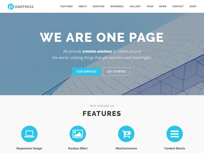 10 Best One Page WordPress Themes (Free & Premium) 1 OnePress one page theme for WordPress