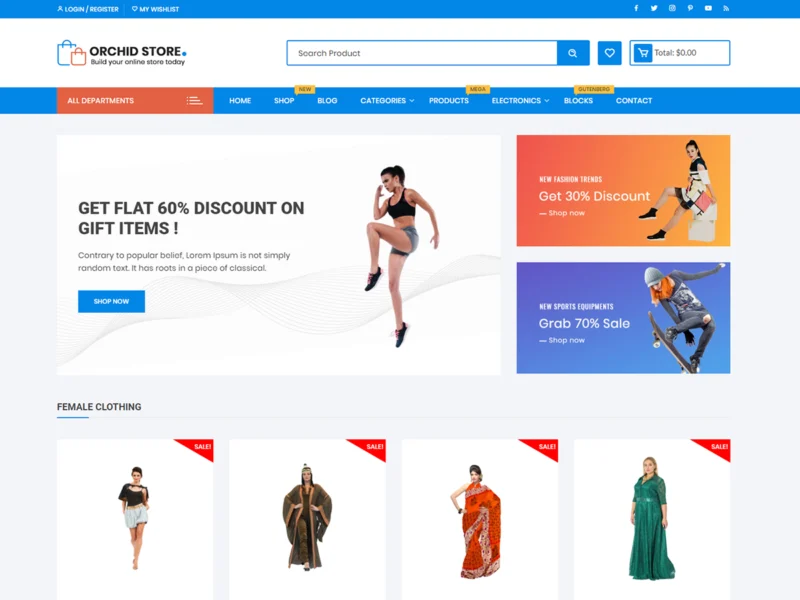 Orchid Store free WooCommerce theme