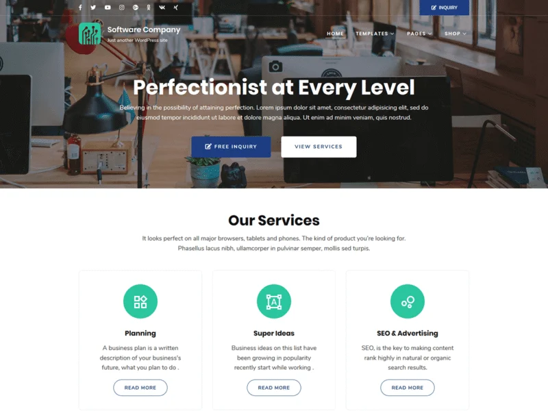 10 Best WordPress Themes for IT Company (Free & Premium) 1 Software Company WordPress theme for IT company
