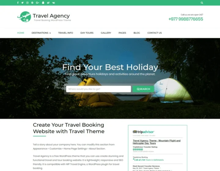 10 Best WordPress Themes for Travel Agency (Free & Premium)