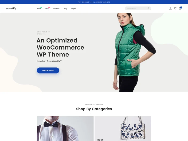 Woostify fast WooCommerce WordPress theme for ecommerce