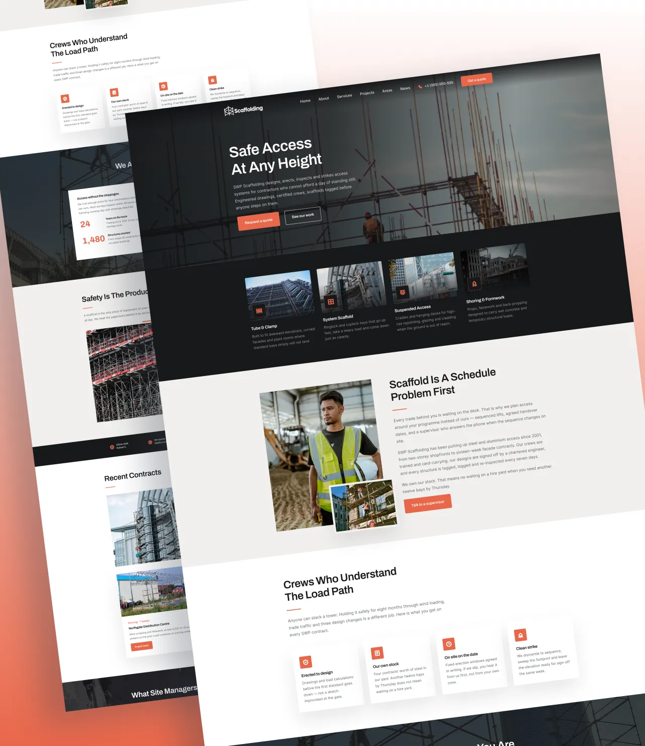 WordPress Themes for Manufacturing Companies (Industrial Picks 2026) 3 Scaffolding WordPress theme for trade and site services